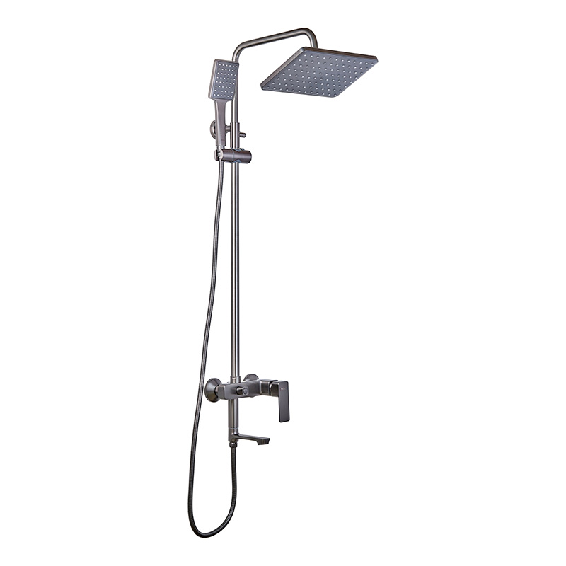 Душова система зі змішувачем і виливом Haiba Kubus 009-J латунна Графітовий (HB4005)