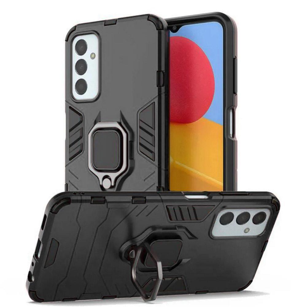 Противоударный чехол Samsung Galaxy M13 M135 (подставка кольцо) Black (29703-2B)