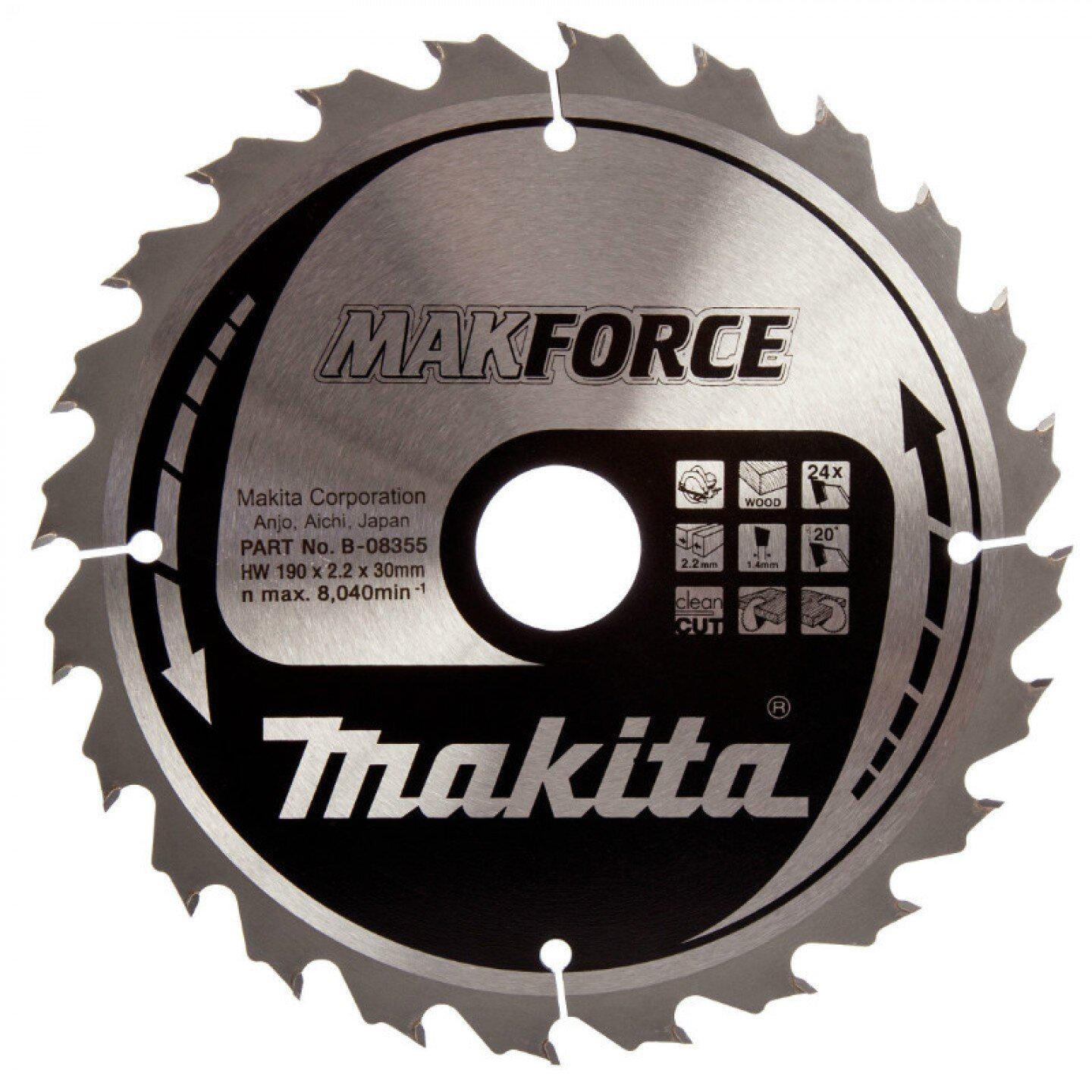 Диск пильный по дереву Makita Makforce 190х30 мм 24T