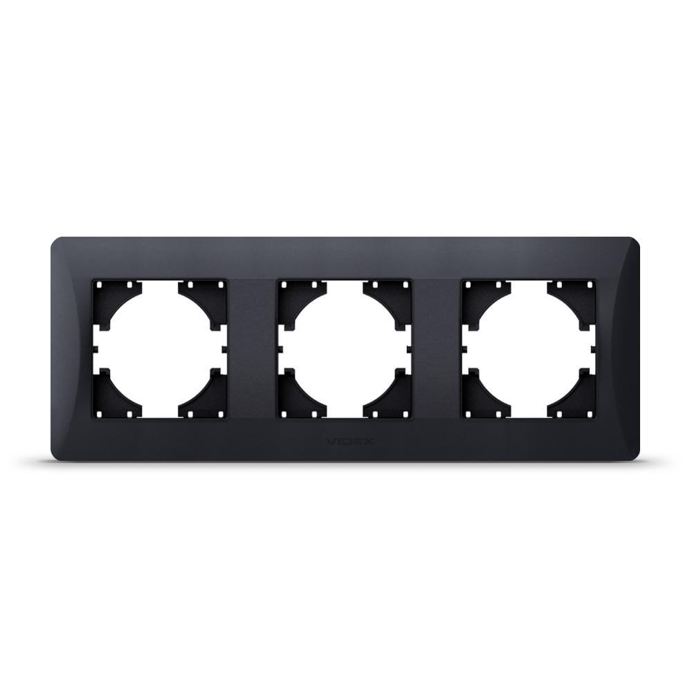 Рамка трехместная горизонтальная Videx Binera Графит (00000012970)