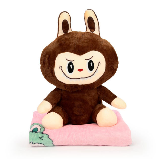 М'яка іграшка-плед подушка Colorful Home Лабубу 3в1 50 см Коричневий (LAB2BR) - фото 3 М'яка іграшка-плед подушка Colorful Home Лабубу 3в1 50 см Коричневий (LAB2BR) - фото 3