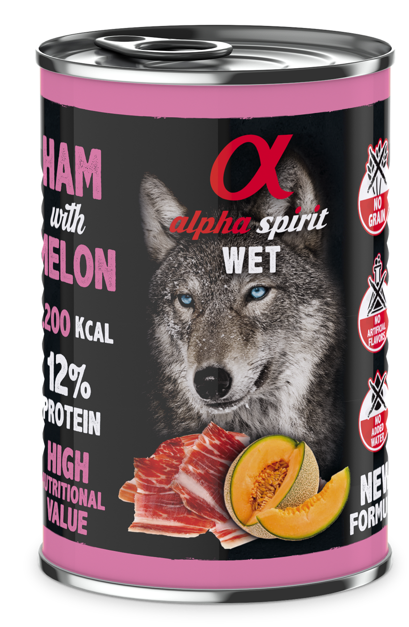 Корм влажный Alpha Spirit Ham with Melon с ветчиной и дыней для взрослых собак 400 г (as576321) - фото 1