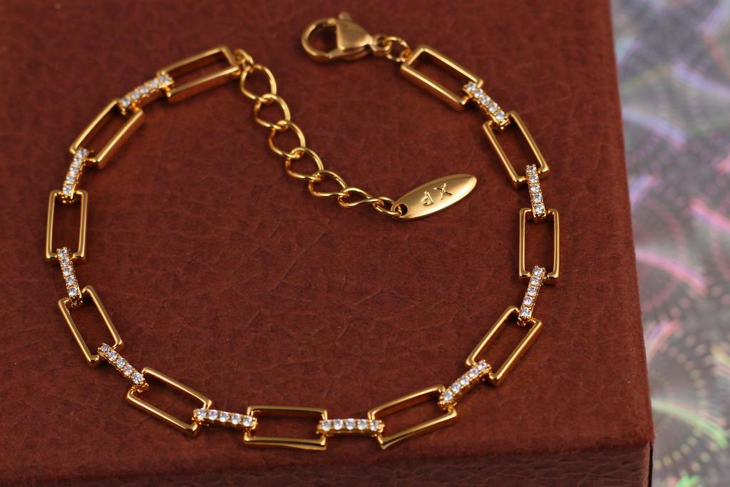 Браслет Xuping Jewelry периметр 18 см 5 мм. Золотистый