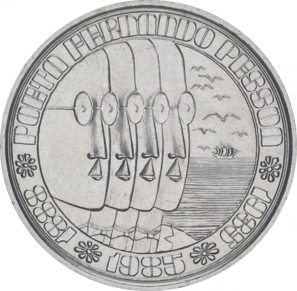 Коллекционная монета Португалия 100 эскудо 1985 Поэт Фернандо Пессоа AU-UNC (KM#628)