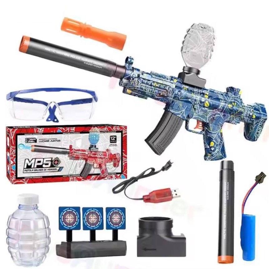 Детский игрушечный автомат снайпера Gel Gun от USB с глушителем на гелевых шариках Синий (1000-ZB-201)