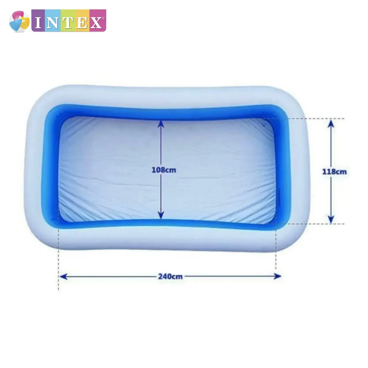 Басейн дитячий Intex надувний вініловий прямокутний Блакитний (14967584) - фото 2 Басейн дитячий Intex надувний вініловий прямокутний Блакитний (14967584) - фото 2