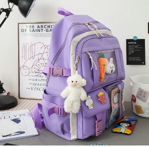 Шкільний рюкзак та сумка/косметичка та пенал для дівчинки Flash Бузковий (1177035520) - фото 7 Шкільний рюкзак та сумка/косметичка та пенал для дівчинки Flash Бузковий (1177035520) - фото 7