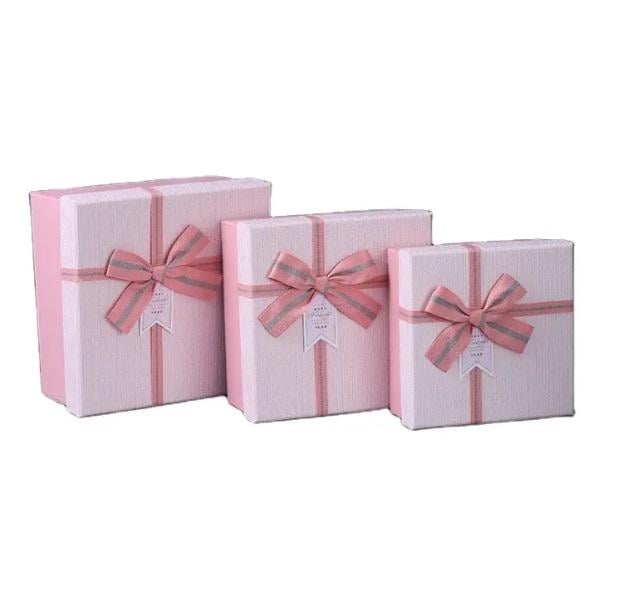 Набор подарочных коробок Stenson R33275B Best wishes 23х16х10/21х14х8/19х12х7 см 3 шт. Pink (606742)