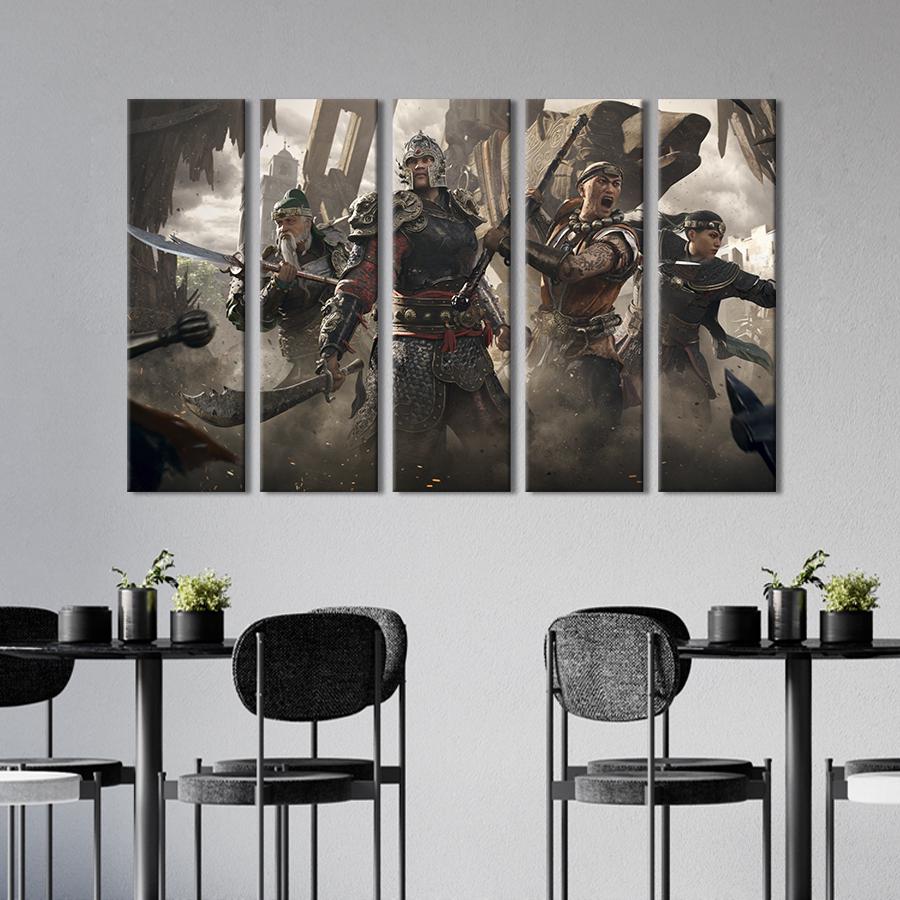 Картина на холсте Марширующий огонь /For Honor 87x50 см (1477-51)