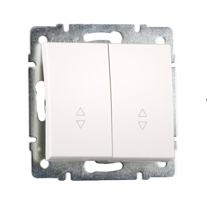 Выключатель проходной двухклавишный Lezard Rain Белый (00000004879)