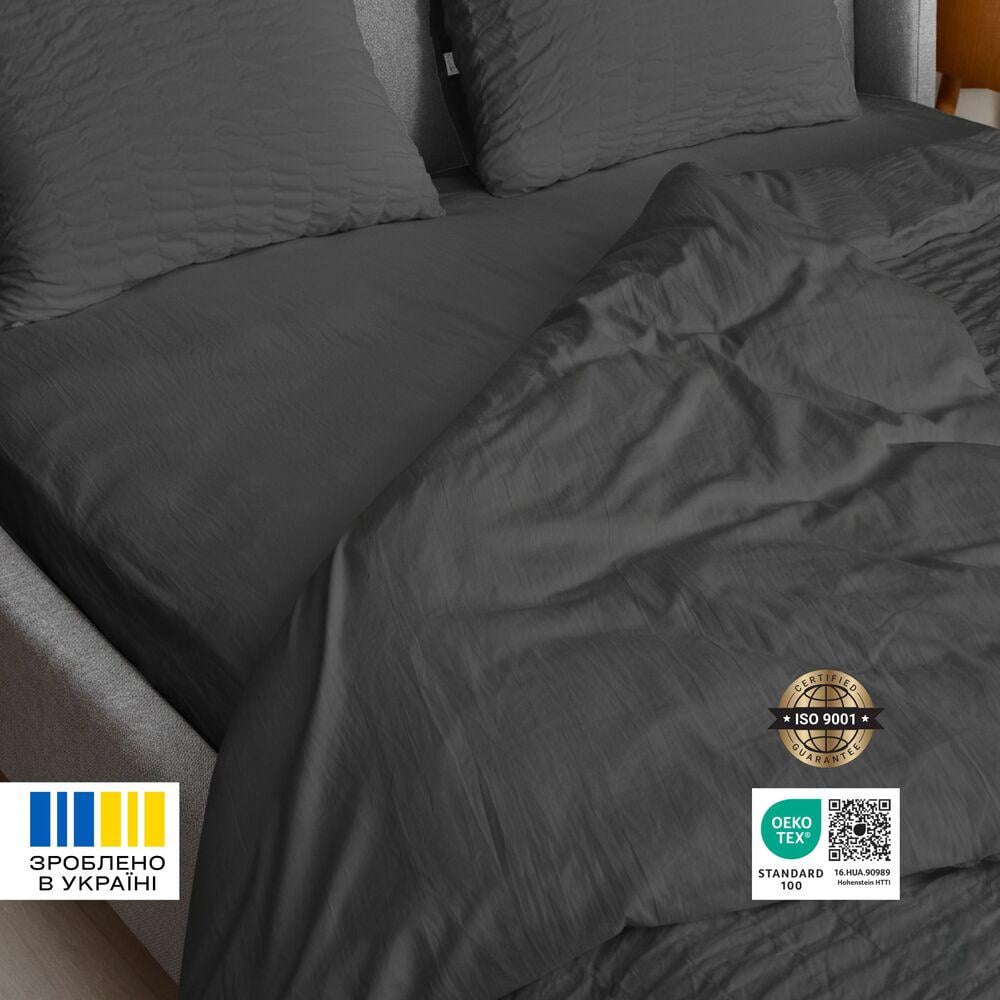 Комплект постельного белья евро IDEIA Cloud Dream жатка подарочная упаковка Темно-серый (27071) - фото 6