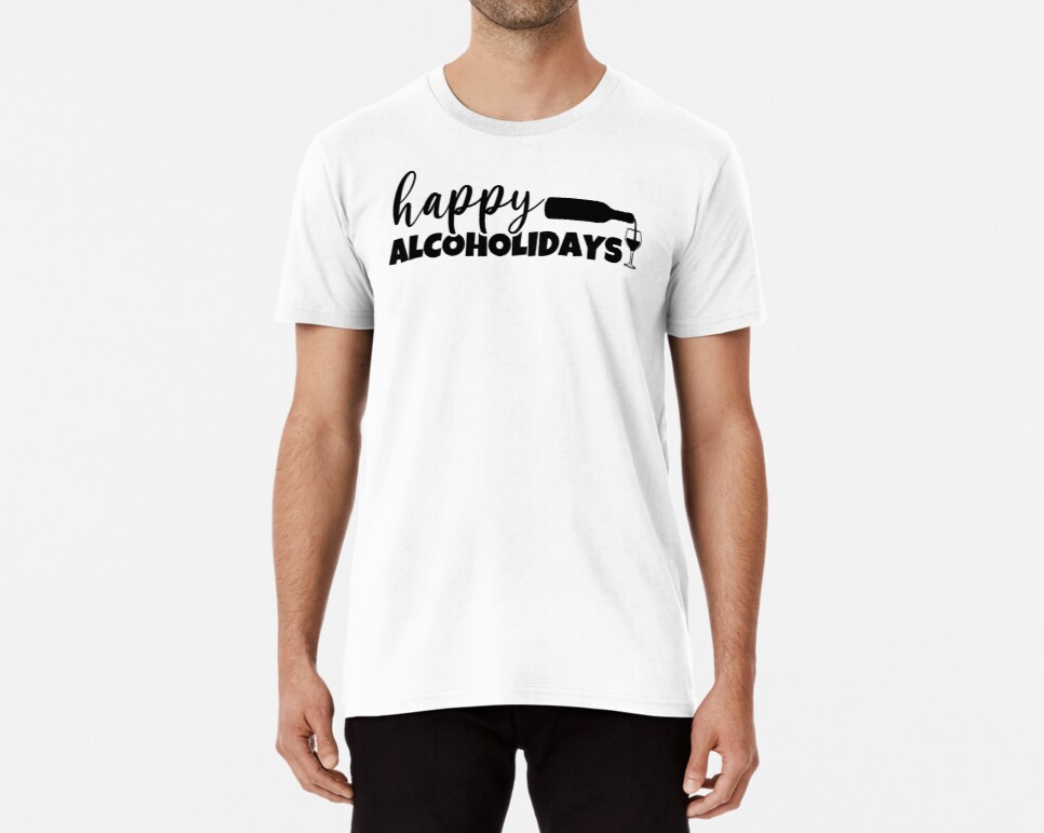 Футболка чоловіча новорічна Stedman з принтом Happy alcoholidays Алкогольні свята XXXL Білий (НГ73-12)