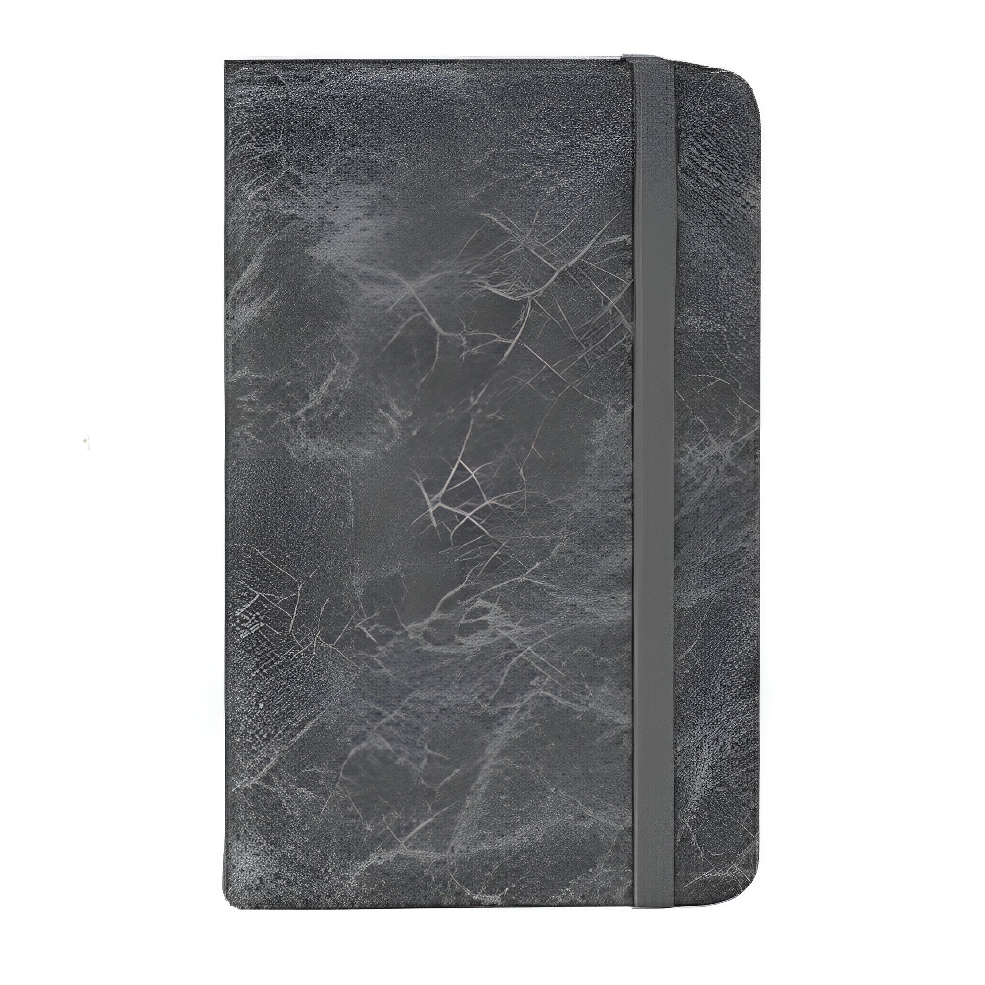 Блокнот на гумці Stenson Fissure A6 80 аркушів у лінію Темно-сірий (WW01502ST)