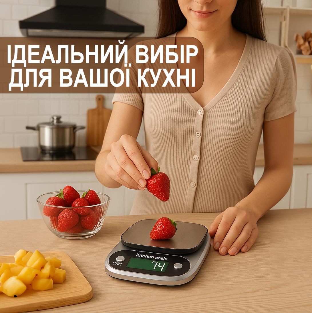 Весы электронные кухонные UChef SF-500 с металлической платформой до 10 кг - фото 13 Весы электронные кухонные UChef SF-500 с металлической платформой до 10 кг - фото 13