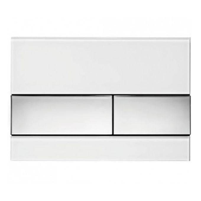 Панель змиву Tece для унітазу Quare скло Білий/Хром глянсовий (9240802)