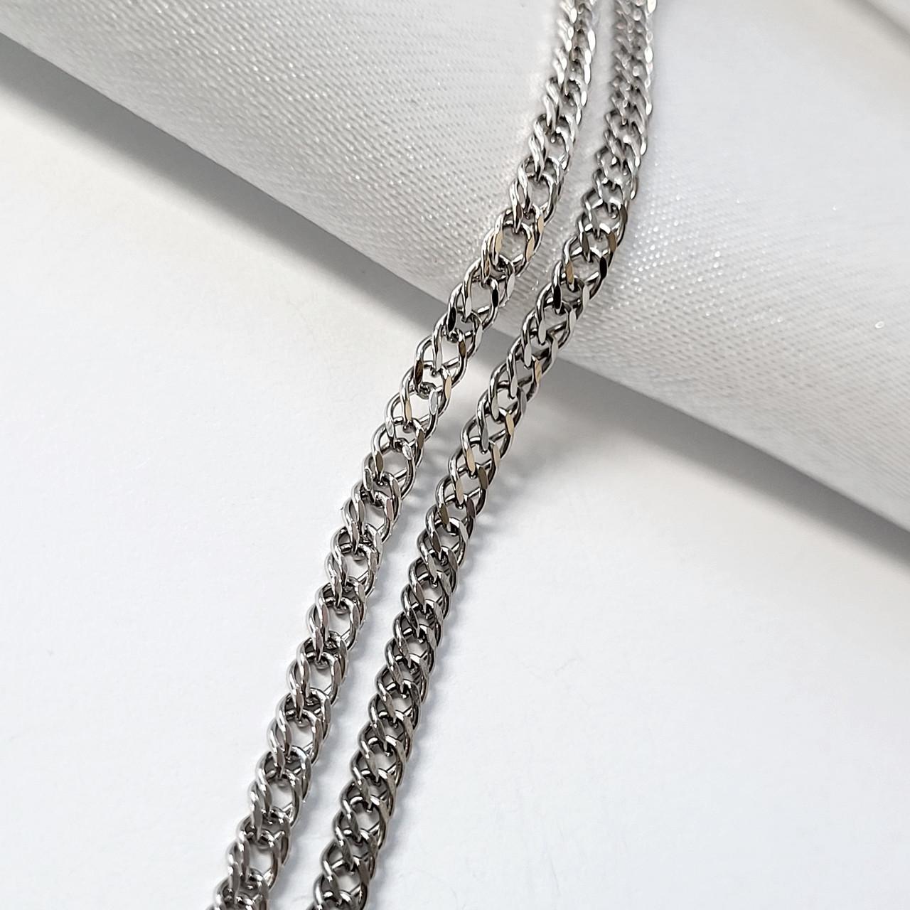 Ланцюжок плоский ромб срібло 925 проби родоване 5,23 г 40 см (rd50rod)