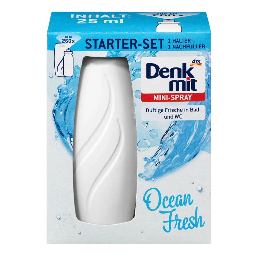 Міні-освіжувач повітря у спреї з тримачем DenkMit Ocean Fresh 25 мл (EPI-15102025-612)
