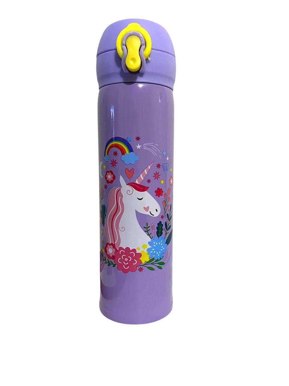 Термос дитячий Єдиноріг з поїлкою з кришкою на защіпці 500 мл Фіолетовий (2)