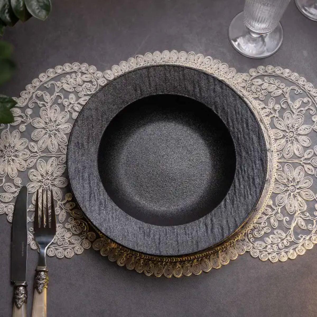 Тарілка супова керамічна 23 см Чорний (5396) - фото 6 Тарілка супова керамічна 23 см Чорний (5396) - фото 6