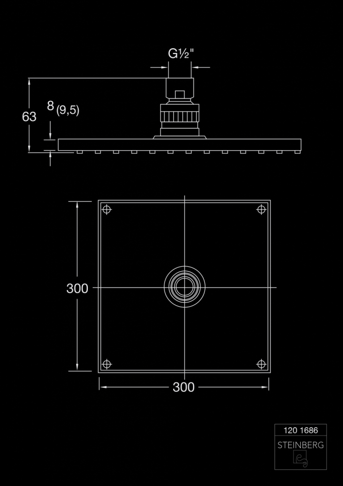 Верхний душ Steinberg 120 1686 Хром (1670686382) - фото 5