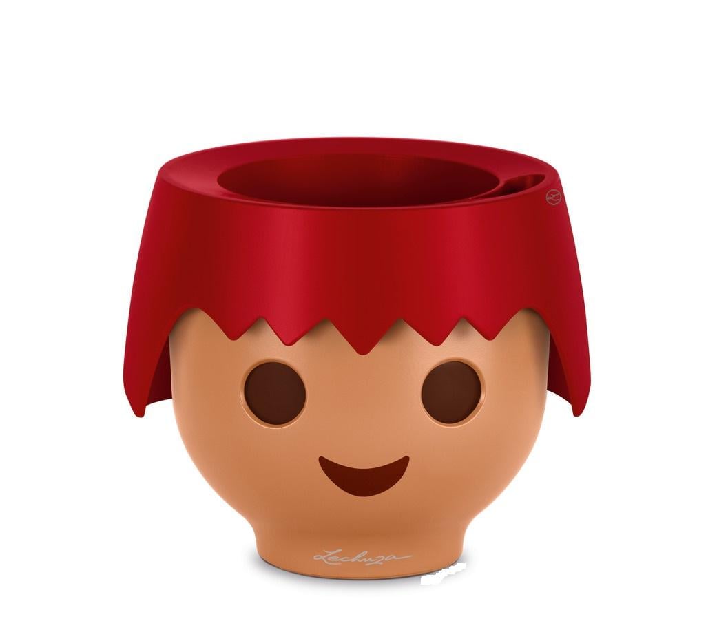 Розумне кашпо для дітей Lechuza OJO фігурне 21x16 см Червоний