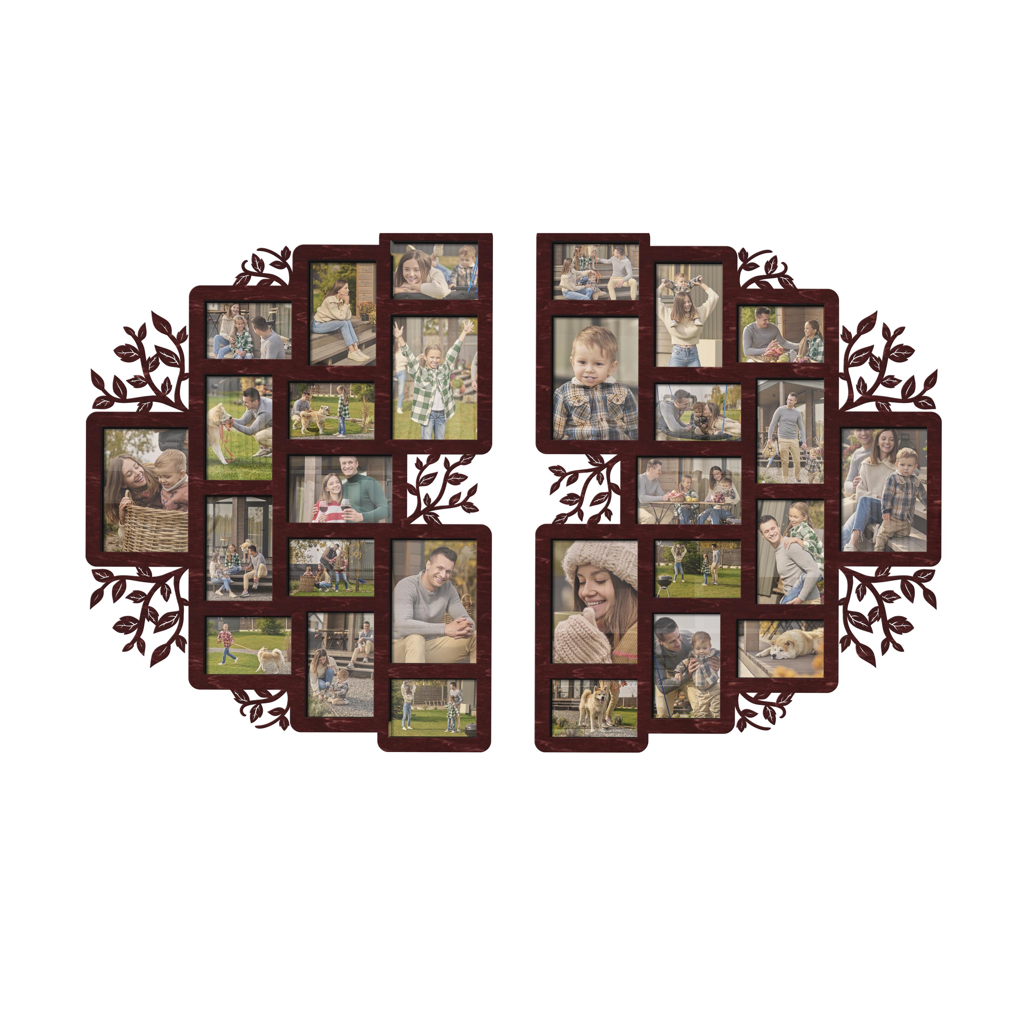 Фото-коллаж The Frame Depot Семейное дерево на 28 фото Бордовый (decor_inside_trees_2_parts_l-4)