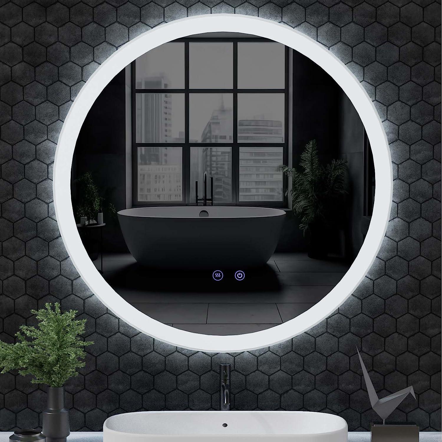 Зеркало Dim Dzerkal KORIO с LED-подсветкой/сенсорным управлением/подогревом 80х80 см (13658)