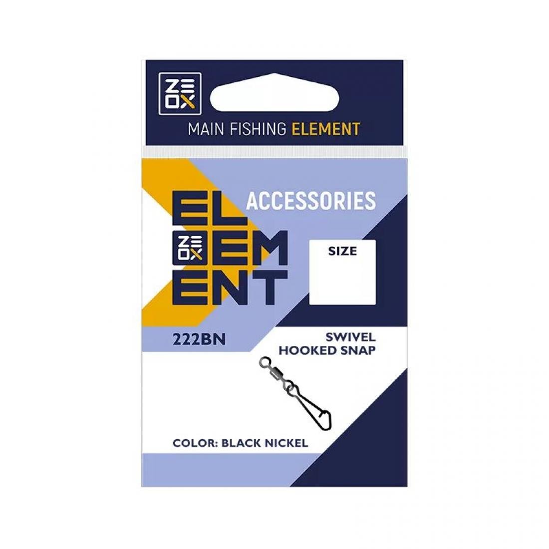 Застежка с вертлюгом Zeox Swivel Hooked Snap 222BN №8 10 шт. (3KB5071)