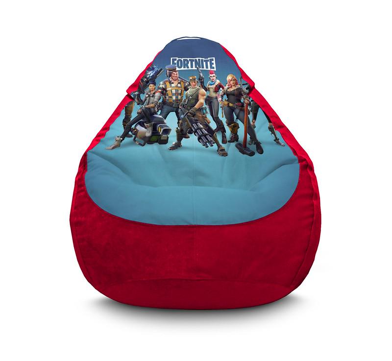 Кресло мешок iPuff Fortnite Command Флок XL 80x110 см Бордовый
