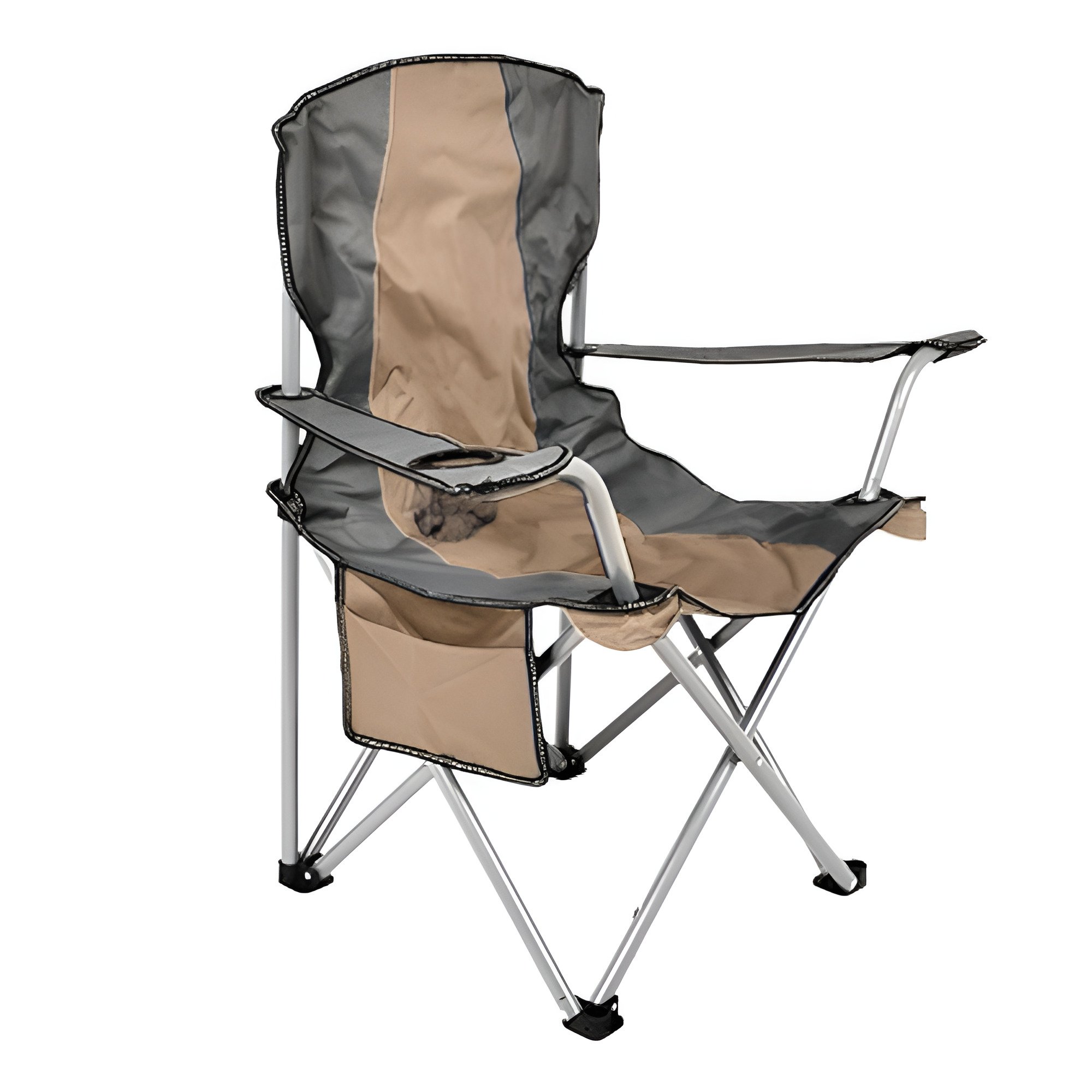 Кресло раскладное с чехлом Stenson MH-3076S 55х85х90 см Бежевый с серым (a31e48bd)