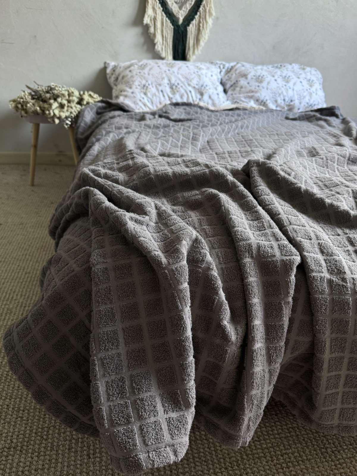 Простыня-покрывало PALERMO махровое 120х200 см Серый (19569154) - фото 5 Простыня-покрывало PALERMO махровое 120х200 см Серый (19569154) - фото 5