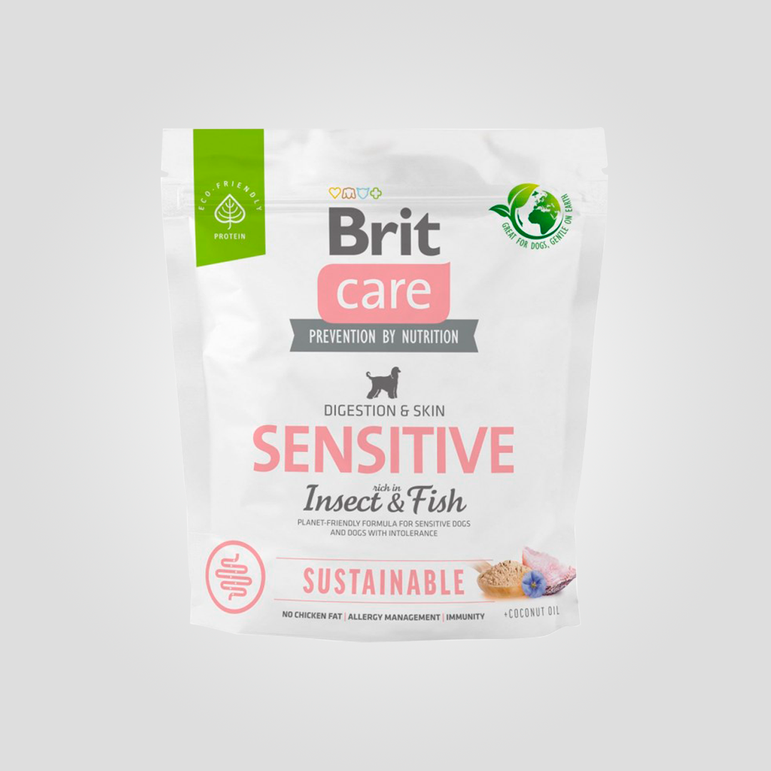 Корм сухий  для собак з чутливим травленням Brit Care Sustainable Sensitive риба та комахи 1 кг (20504556)