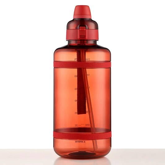Пляшка спортивна із соломинкою із тритану 2500 мл Червоний (2839322666)