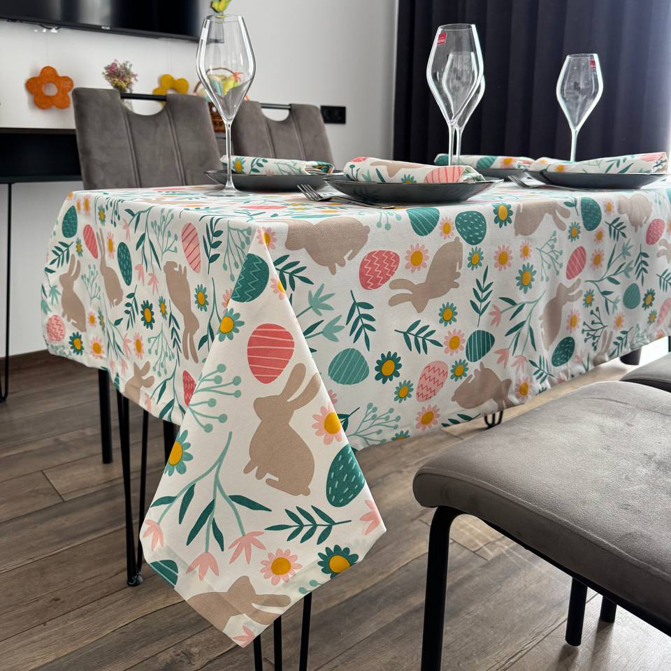 Скатертина Великодня водовідштовхувальна тефлонова прямокутна 140x170 см (300204-p2)