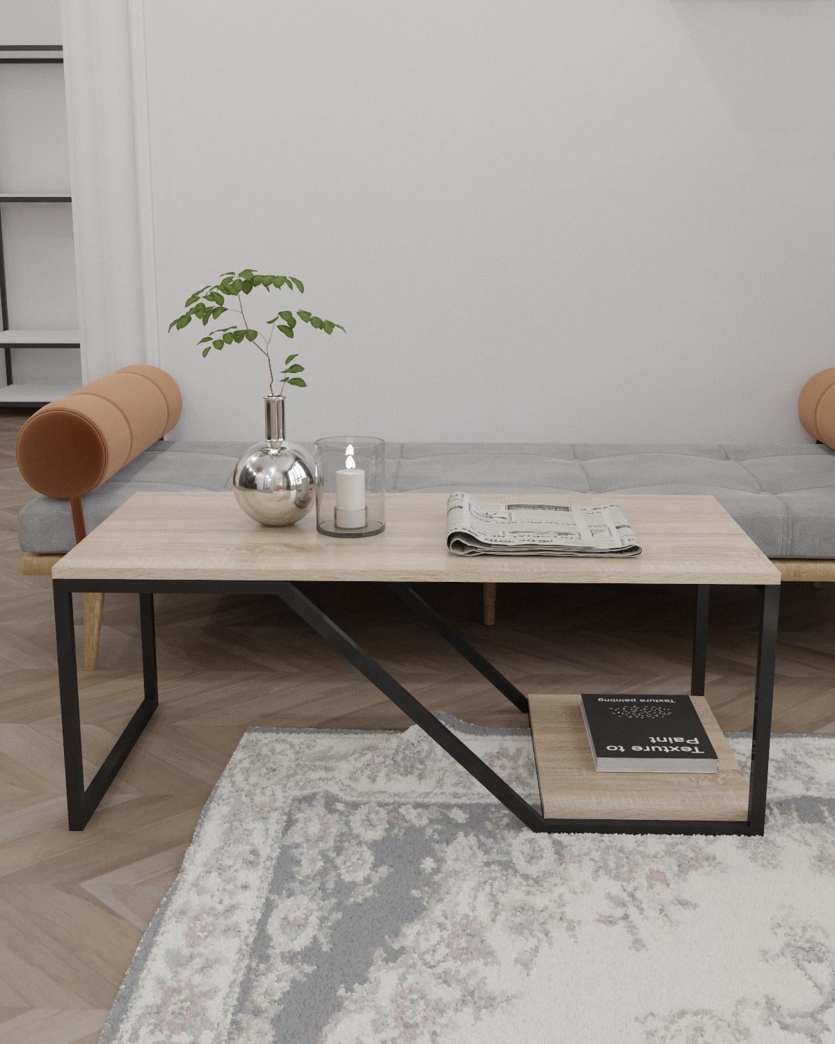 Журнальний столик EcoLoft Ренсо DSP-1435-6 в стилі лофт Дуб сонома (33497870)