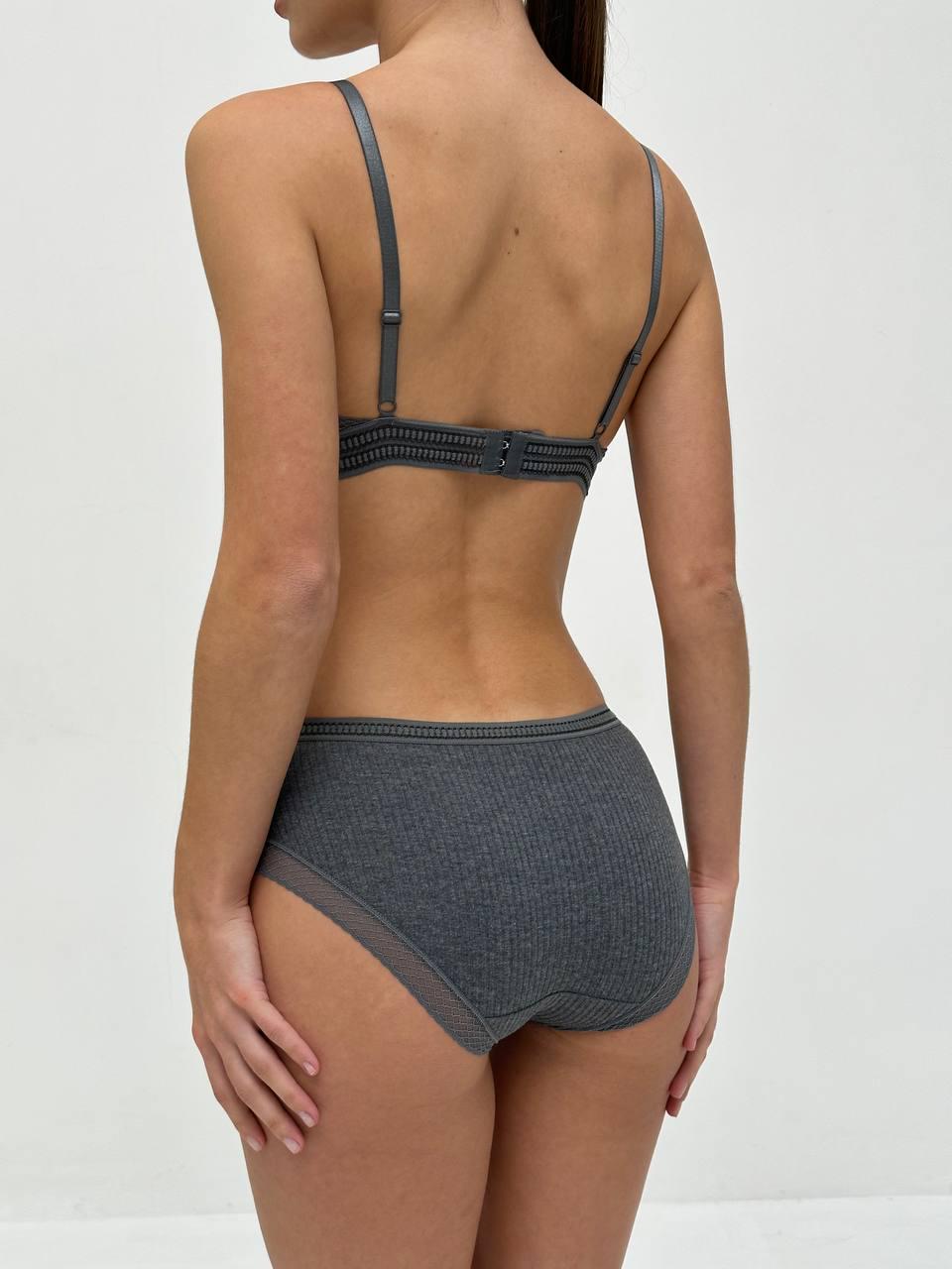 Комплект нижнего белья бюст и трусики One size Графитовый (DO2248/4) - фото 4 Комплект нижнего белья бюст и трусики One size Графитовый (DO2248/4) - фото 4
