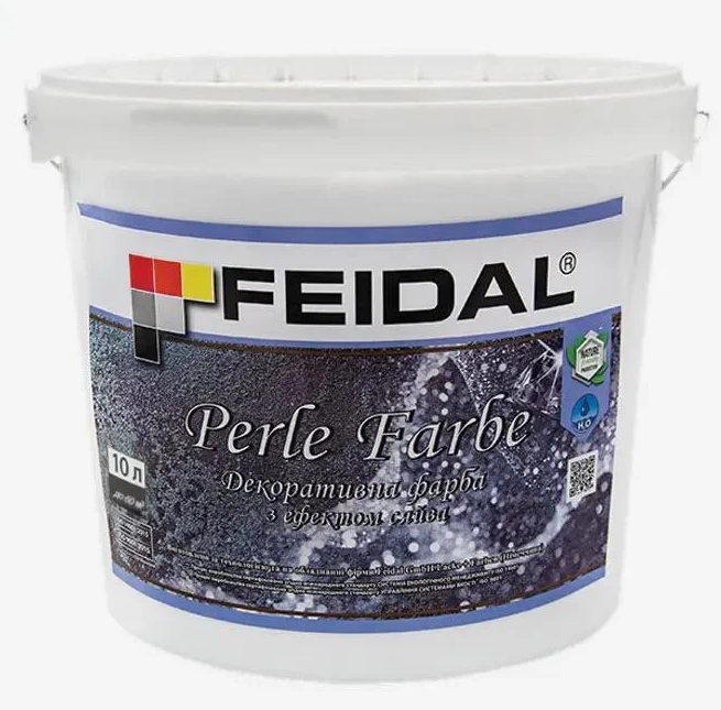 Фарба декоративна Feidal Perle Farbe з ефектом сяйва 10 л Білий напівпрозорий