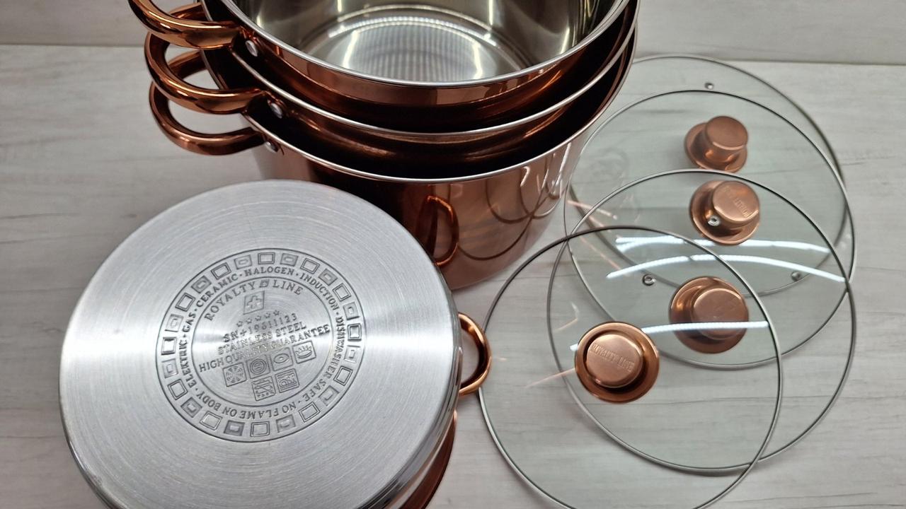 Набір каструль Royalty Line RL-SP8C з кришками/з нержавіючої сталі (03965) - фото 10