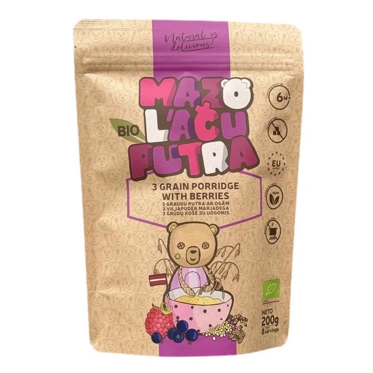 Каша Mazo Lacu органическая Овсяно-гречнево-пшеневая с ягодами 6 месяцев 200 г Каша Mazo Lacu органическая Овсяно-гречнево-пшеневая с ягодами 6 месяцев 200 г