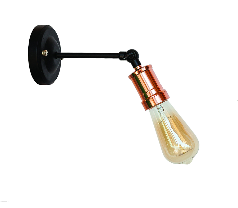 Бра Levistella Lofty удлиненное с патроном AMP20 Черный/Розовое золото (1963530305)