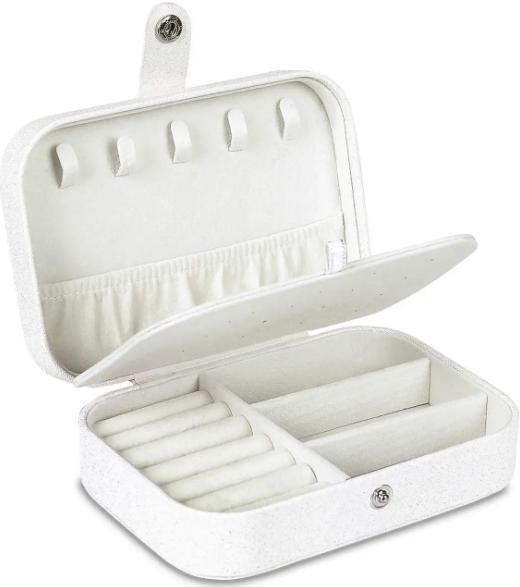 Ящик для драгоценностей с двумя отделениями и съемными внутренними перегородками Белый (33677-45)