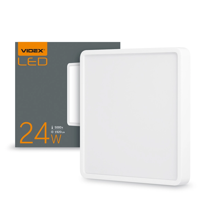 Свiтильник LED накладний квадрат Videx 24W 5000K 220V (VL-DLSS-245)