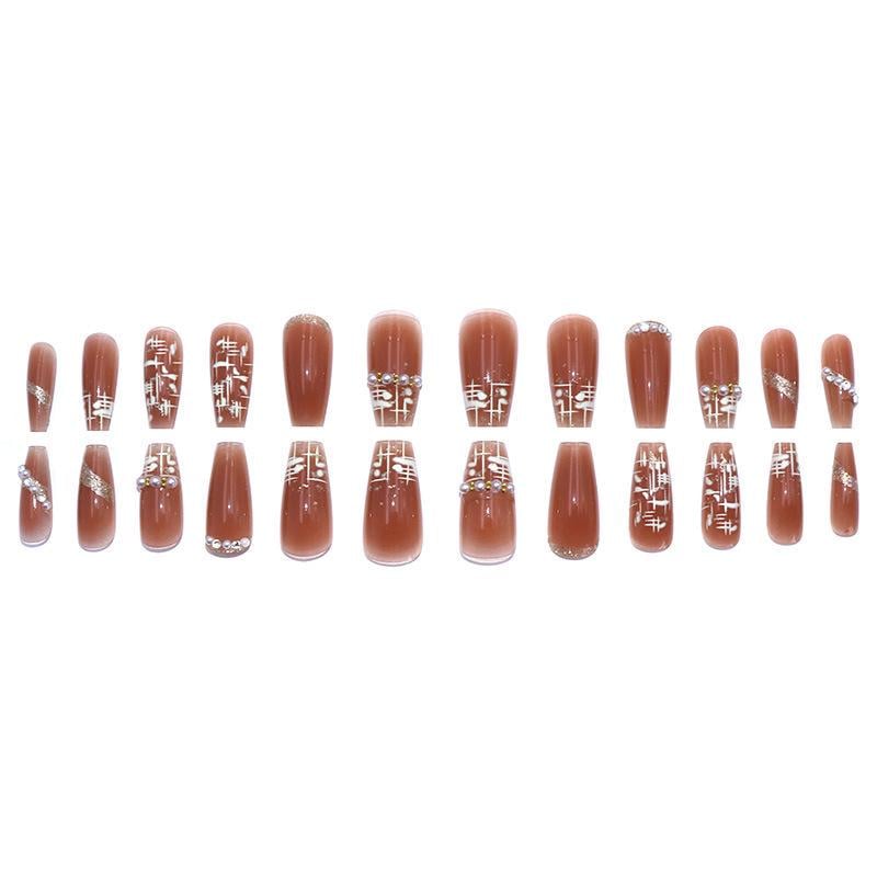 Накладные ногти с клеем Bananahall LK15233 24 шт. Бежевый (A9874) - фото 4