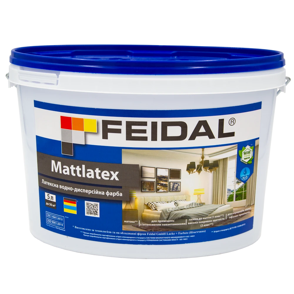 Краска интерьерная Feidal Mattlatex 5 л Белый (1886454831)