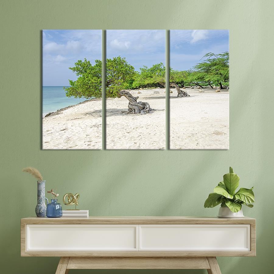 Модульная картина триптих Деревья на морском берегу 128x81 см (434-31)