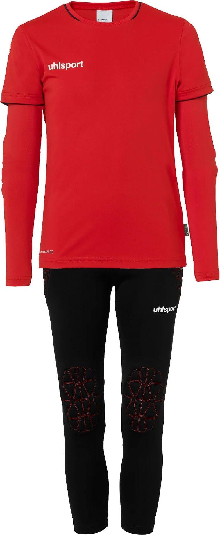 Комплект вратарской формы детский Uhlsport Save Goalkeeper Set Junior 1005303 04 140 см Красный/Черный