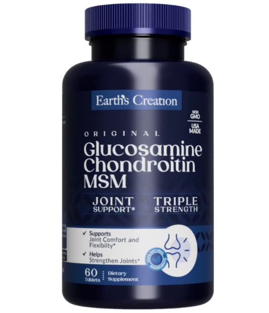 Комплекс Хондропротектор Earths Creation Glucosamine Chondrotin MSM 60 таблеток