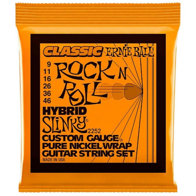 Струны для электрогитары Ernie Ball 2252 Classic Pure Nickel 9-46 Hybrid Slinky (742)