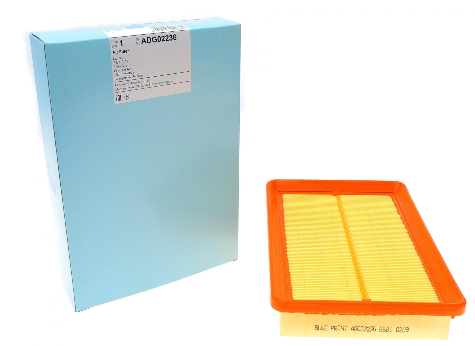 Фильтр воздушный BLUE PRINT для Hyundai Elantra 1,6-2,0i 2,0 CRDi 00-06/Kia Cerato 1,6/2,0i 2,0 CRDi 04- (ADG02236)