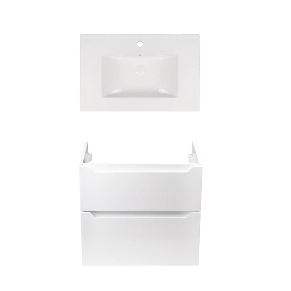 Тумба подвесная Qtap Scorpio 700х585х460 мм White с врезной раковиной Albatross QT71SC43971 (FRRS00050095)
